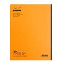 Carnet dos toilé composition book orange 19x25 cm 5x5 160 pages - Image 2