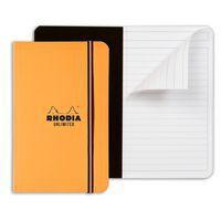 Carnet souple élastique orange 9x14 cm ligné avec cadre thumbnail image 2
