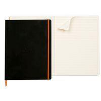 Rhodiarama cahier souple noir A4+ ligné papier ivoire 90g - Image 4