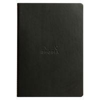 Cahier rhodiarama piqûre textile noir A5 64 pages ligné 90g - Image 2