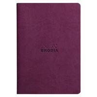 Cahier rhodiarama piqûre textile violet A5 64 pages ligné - Image 3