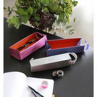 Trousse plumier saphir simili cuir italien 23x5x5 cm thumbnail image 7