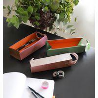 Trousse plumier sauge simili cuir italien 23x5x5 cm thumbnail image 5