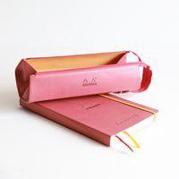 Trousse plumier touche de rose simili cuir italien 23x5x5 cm thumbnail image 2