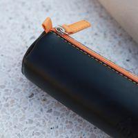 Trousse ronde bleu nuit simili cuir italien 5x21,5 cm thumbnail image 8