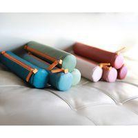 Trousse ronde nacarat simili cuir italien 5x21,5 cm - Image 3