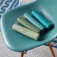 Trousse ronde sauge simili cuir italien 5x21,5 cm thumbnail image 5