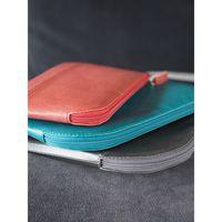 Pochette zippée en simili cuir italien taille L paon - Image 4