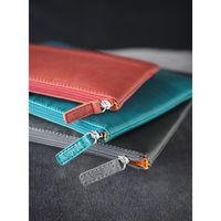 Pochette zippée en simili cuir italien taille L titane thumbnail image 2