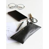 Rhodia noir trousse plate cuir véritable 22x8,5 cm thumbnail image 2
