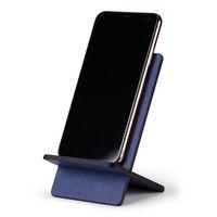 Support téléphone mobile en simili cuir italien bleu de nuit - Image 2