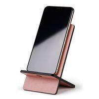 Support téléphone mobile en simili cuir italien bois de rose - Image 2