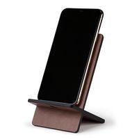 Support pour téléphone mobile simili cuir italien chocolat - Image 2