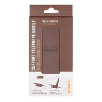 Support pour téléphone mobile simili cuir italien chocolat - Image 3