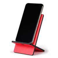 Support pour téléphone mobile en simili cuir italien corail - Image 3