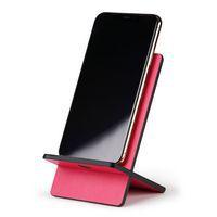 Support pour téléphone mobile simili cuir italien framboise - Image 2