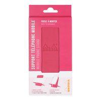 Support pour téléphone mobile simili cuir italien framboise - Image 3