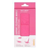 Support pour téléphone mobile en simili cuir italien fuchsia - Image 3