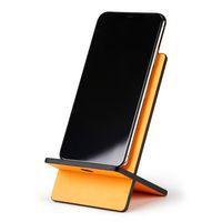 Support pour téléphone mobile en simili cuir italien orange - Image 2