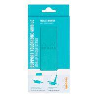 Support pour téléphone mobile simili cuir italien turquoise - Image 2