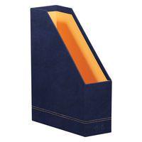 Porte-revues simili cuir italien 10 x 25 x 31 cm bleu nuit thumbnail image 2