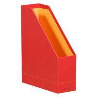 Porte-revues simili cuir italien 10 x 25 x 31 cm coquelicot - Image 2
