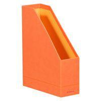 Porte-revues simili cuir italien 10 x 25 x 31 cm tangerine - Image 2