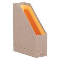 Porte-revues simili cuir italien 10x25x31cm touche de rose thumbnail image 2