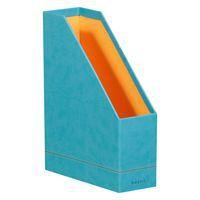 Porte-revues simili cuir italien 10 x 25 x 31 cm turquoise thumbnail image 2