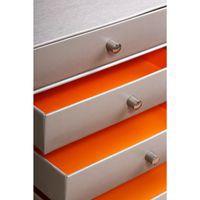 Trieur 4 tiroirs simili cuir italien silver 24,8x32,7x22,8cm - Image 2