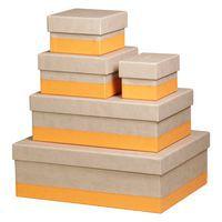 Set 5 boîtes gigognes simili cuir italien beige thumbnail image 2