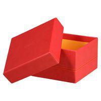 Set 5 boîtes gigognes simili cuir italien coquelicot - Image 2
