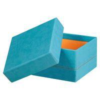 Set 5 boîtes gigognes simili cuir italien turquoise - Image 2