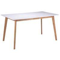 Table réunion Marie 140x75x80 cm Blanc/Chêne - Image principale