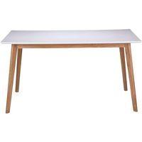 Table réunion Marie 140x75x80 cm Blanc/Chêne thumbnail image 2