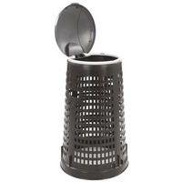 Poubelle ronde en plastique perforé Ruff 110L noir gris - Image 2