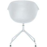 Lot de  2 Fauteuils Moon pied Noir coque polypro Blanc thumbnail image 2
