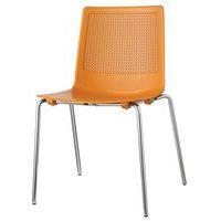 Lot de 2 chaises PERFY 4 pieds chromés coque polypro Orange - Image principale