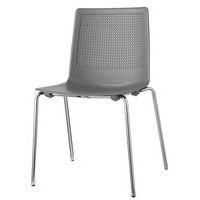 Lot de 2 chaises PERFY 4 pieds chromés coque polypro Gris - Image principale