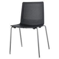 Lot de 2 chaises PERFY 4 pieds chromés coque polypro Noir - Image principale