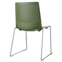 Lot de 2 chaises PERFY pieds traîneau chromés coque polypro Vert thumbnail image 2