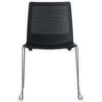 Lot de 2 chaises PERFY pieds traîneau chromés coque polypro Noir thumbnail image 2