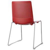 Lot de 2 chaises PERFY pieds traîneau chromés coque polypro Rouge - Image 3