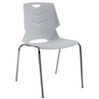 Lot de 2 chaises WIMY 4 pieds chromés coque polypro GRIS - Image principale