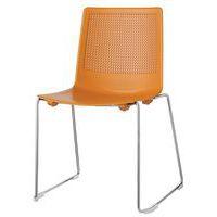 Lot de 2 chaises PERFY pieds traîneau chromés coque polypro Orange - Image principale