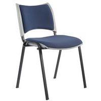 Lot de 2 chaises Yuma Coque grise dos et ass Bleu pieds Noir - Image principale