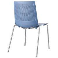Lot de 2 chaises PERFY 4 pieds chromés coque polypro Bleu thumbnail image 2