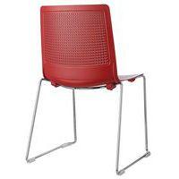 Lot de 2 chaises PERFY pieds traîneau chromés coque polypro Rouge thumbnail image 2