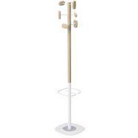 Portemanteau Épi Sherwood 6 patères Bois et Blanc porte-paraplui - Image principale