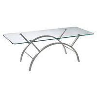 Table basse EVA plateau verre pied Gris alu 51 x 122 cm - Image principale